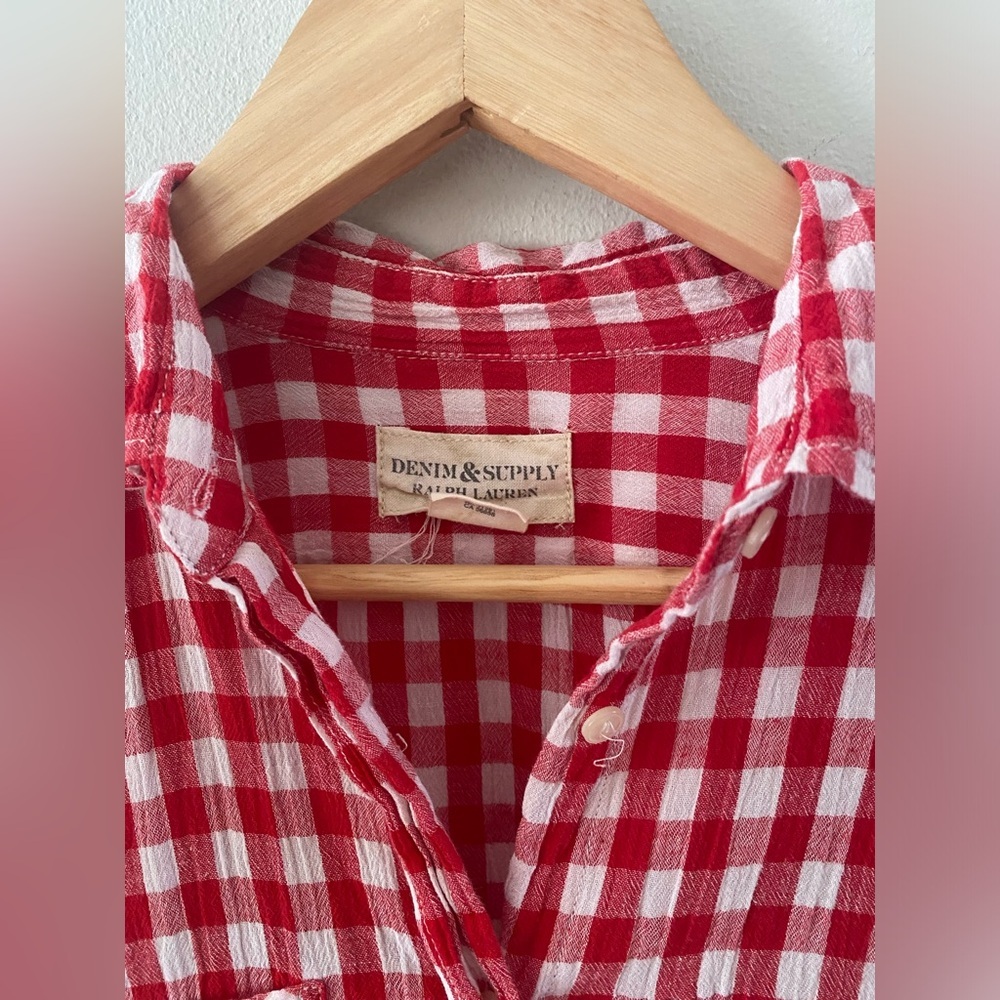Denim Supply Ralph Lauren Plaid romper rare colors red and white
Size M - Picture 7 of 9